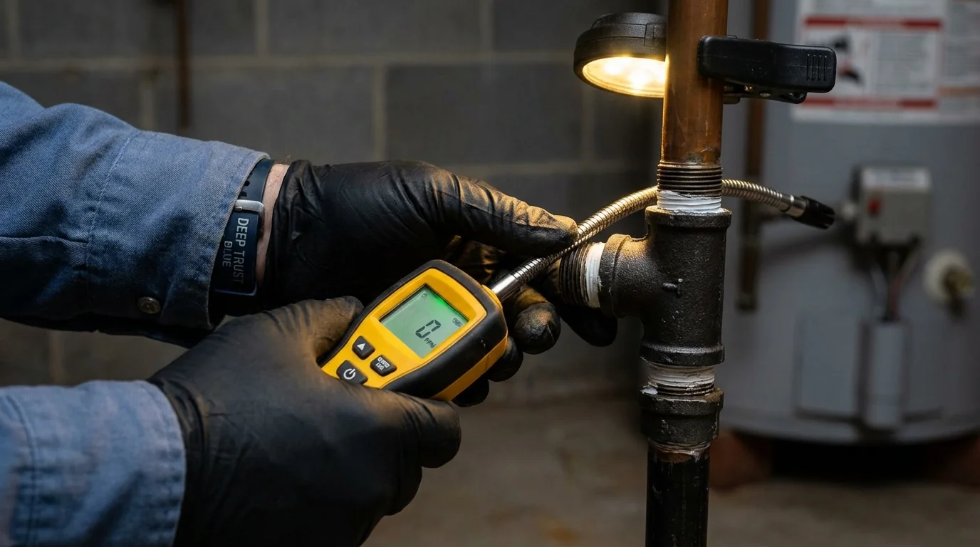 Gas leak detection with electronic sniffer by Johns Plumbing LLC in Morristown